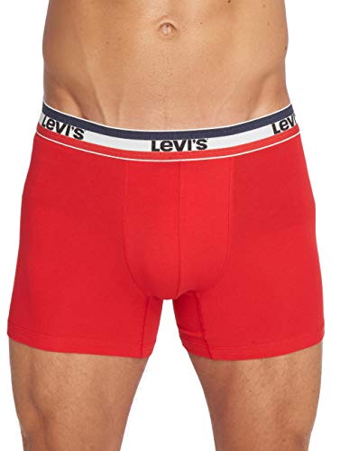 6 er Pack Levis Boxer Brief Boxershorts Men Herren Unterhose Pant Unterwäsche, Bekleidungsgröße:XL, Farbe:786 - Red/Black