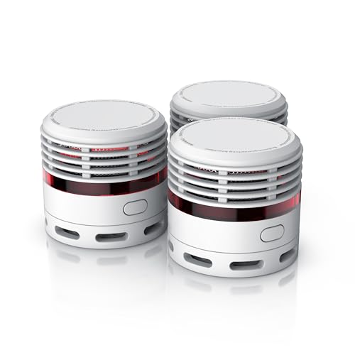 Brandson - 3X Rauchmelder 10 Jahre Batterie, Rauchwarnmelder, geprüft nach EN 14604, für Wohnräume geeignet, 85 dB Alarmlautstärke, LED Indikator, Weiß
