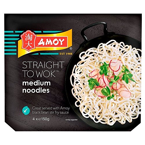 Amoy Straight to Medium Wok Noodles (4 pro Packung - 600g) - Packung mit 6