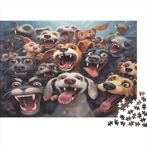 3D-Puzzle Für Erwachsene 500 Teile Dog Family Portrait Geschenkideen Für Puzzles Für Erwachsene 500pcs (52x38cm)