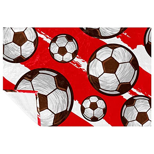 BestIdeas Decke mit Fußball-Motiv, weich, warm, gemütlich, Überwurf für Bett, Couch, Sofa, Picknick, Camping, Strand, 150 x 100 cm