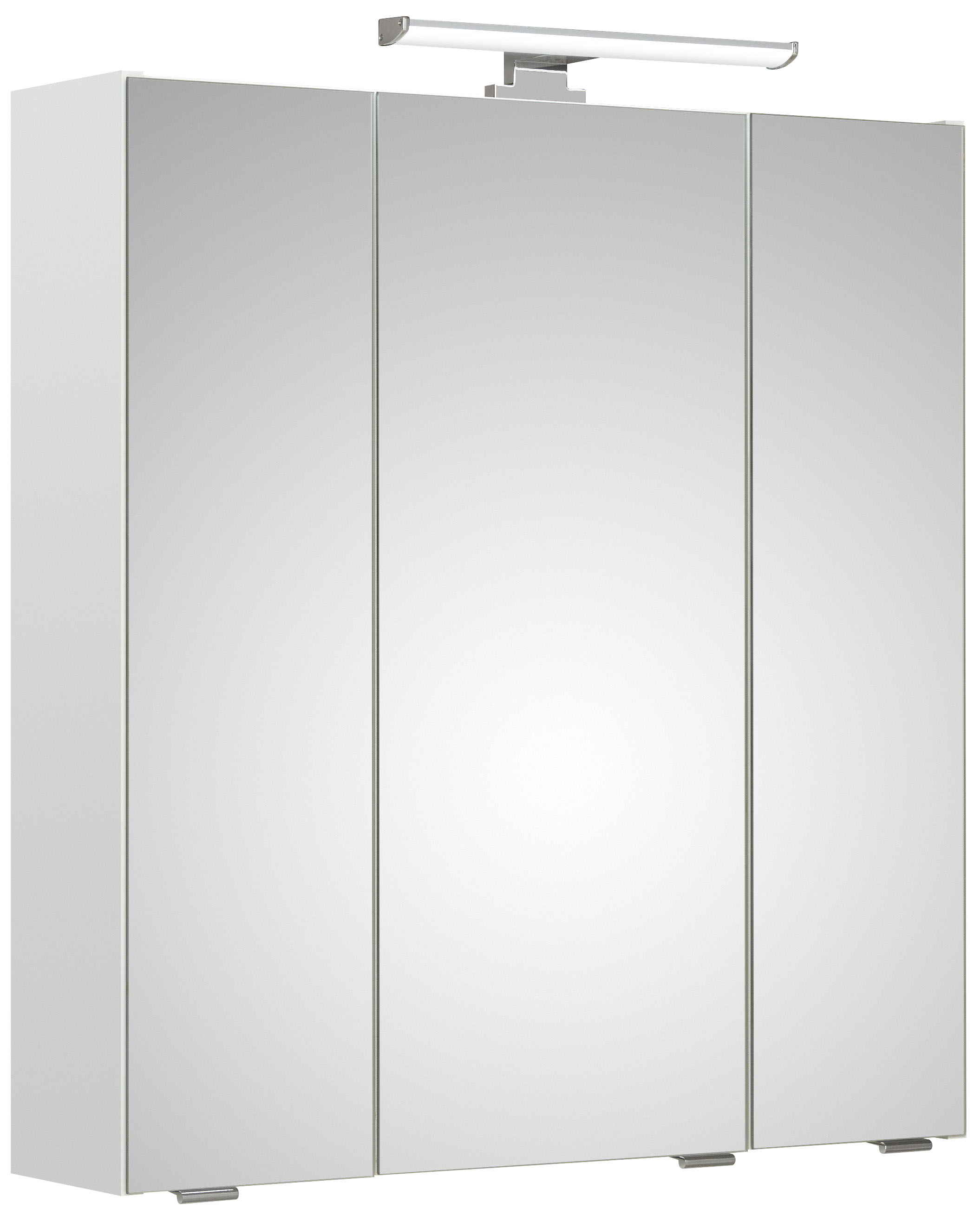 PELIPAL Spiegelschrank "Quickset", Breite 65 cm, 3-türig, LED-Beleuchtung, Schalter-/Steckdosenbox