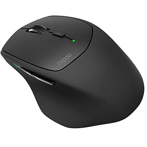 Rapoo MT550 kabellose Multi-Mode-Maus für Laptop, PC, Macbook oder Tablet - Bluetooth 3.0, Bluetooth 4.0, 2,4 GHz-Funkverbindung, schwarz