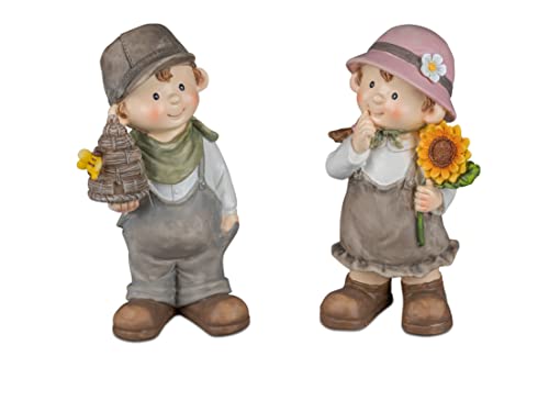 Small-Preis Sommerkinder Gartenfiguren Gärtnerkinder 21 cm hoch im 2er Set 760
