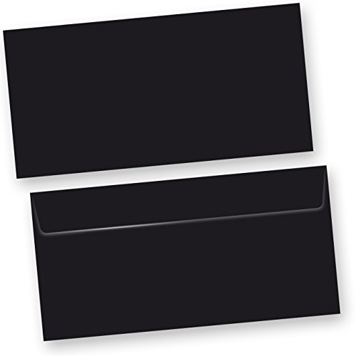 SKALA Briefumschläge Schwarz (100 Stück) DIN lang Umschlag selbstklebend mit Haftklebestreifen