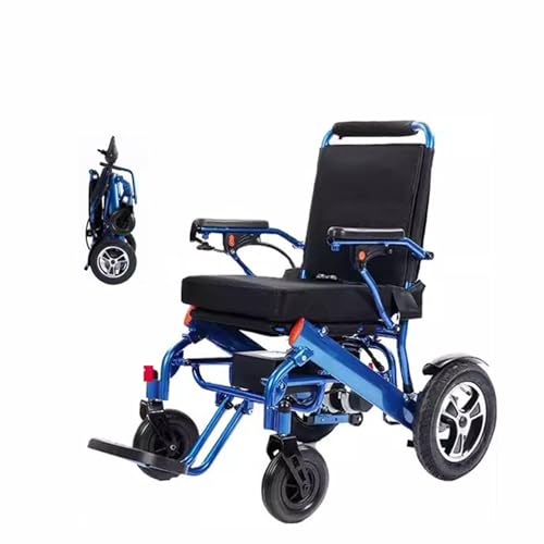 Robuster elektrischer Rollstuhl Ältere Menschen Motorisiert Langlebige Rollstühle Reisen Leichtgewichtiger Scooter Lite Bequemer Rollstuhl,Blue