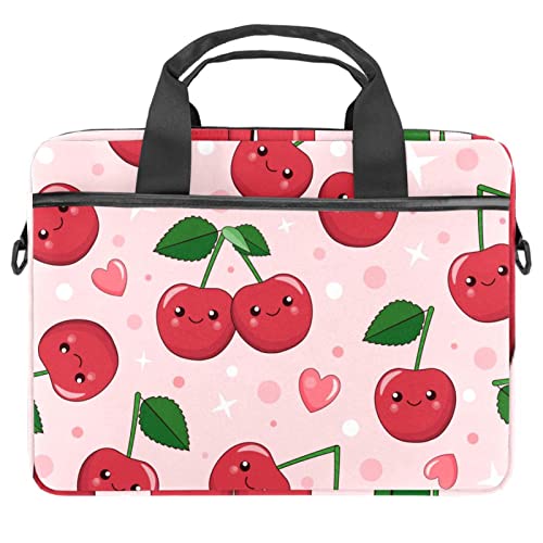 Cute Cartoon Cherry Pattern Laptop Shoulder Messenger Bag Crossbody Briefcase Messenger Sleeve for 13 13.3 14.5 Inch Laptop Tablet Protect Tote Bag Case, mehrfarbig, 11x14.5x1.2in /28x36.8x3 cm