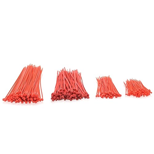 Kabelbinder-Set in Rot / 4 verschiedene Größen UV-beständig 500 Stück