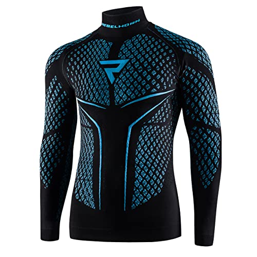 REBELHORN Therm II Motorrad Funktionsshirt Langarm Herren Thermoaktive Bekleidung Ultraleicht und Zart für kalte Tage