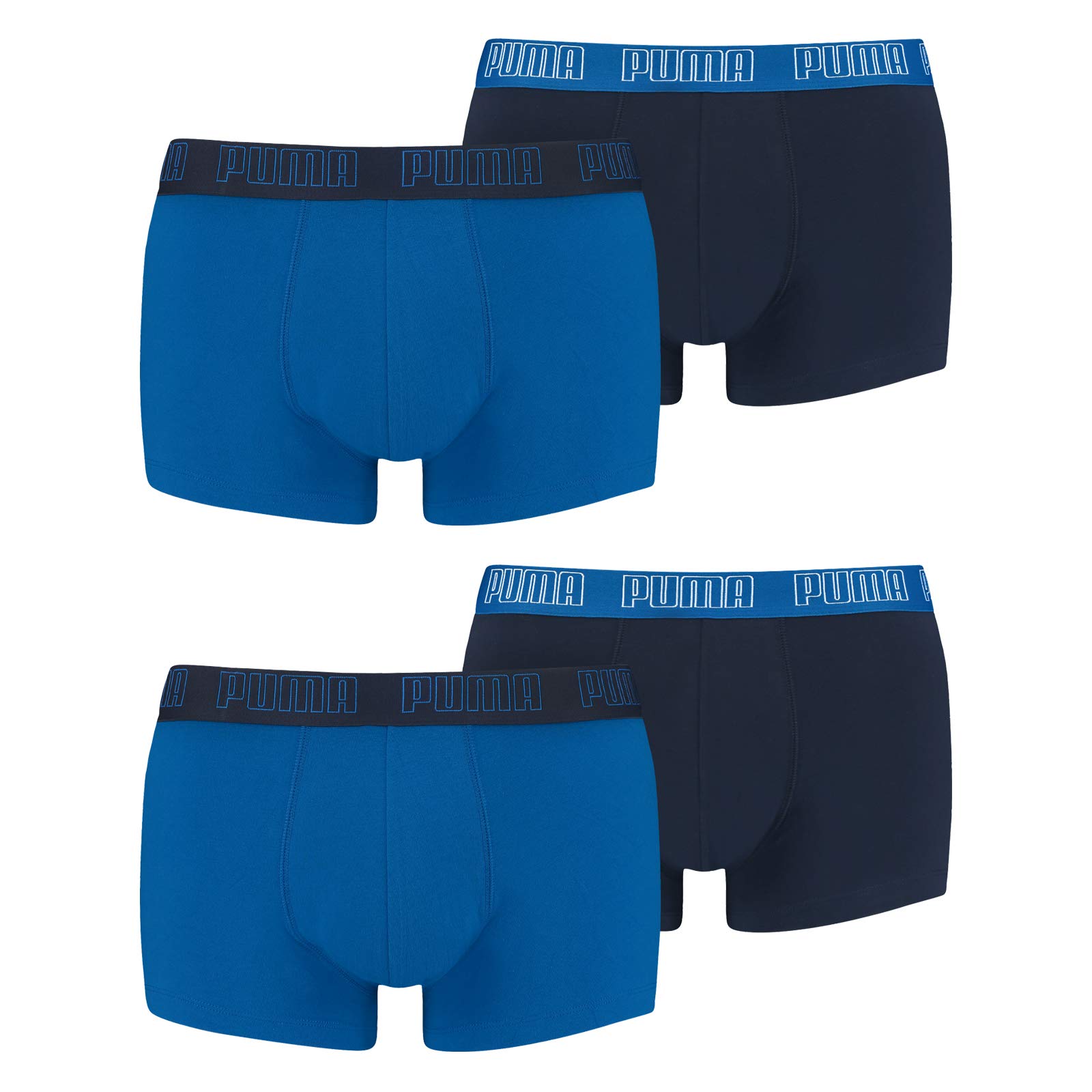 PUMA Herren Shortboxer Unterhosen Trunks 4er Pack, Wäschegröße:XL, Artikel:-003 True Blue
