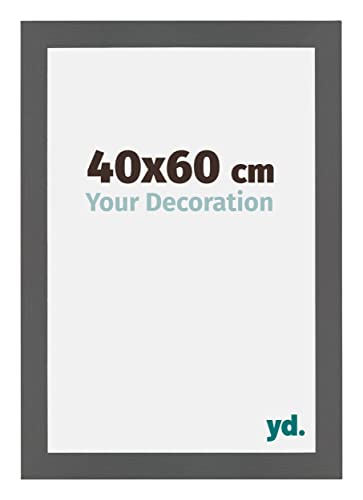 yd. Your Decoration - Bilderrahmen 40x60 cm - Bilderrahmen aus MDF mit Acrylglas - Antireflex - Ausgezeichneter Qualität - Antrazit - Mura,