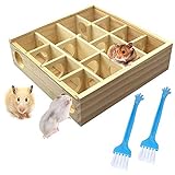 Seasonsky Holz-Labyrinth-Tunnel-Spielzeug mit Abdeckung, für kleine Tiere, Sport-Spielzeug, lustiges Spielzeug für Mäuse, Zwerghamster, kleine Rennmäuse
