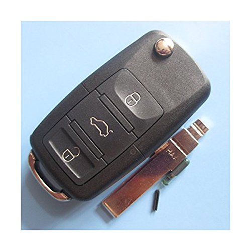 Schlüsselgehäuse 3 Tasten Autoschlüssel Klappschlüssel Schlüssel Rohlingtyp HAA + Elektronik Sender Platine 434 MHz. 1K0959753G + ID48 Transponder Fernbedienung Funkschlüssel INION