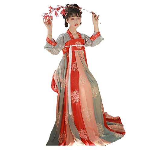 Altes Chinesisches Traditionelles KostüM Prinzessin Volkstanz Kleidung Erwachsene Cosplay Han Fu KostüM (Color : 4.5 Meters Skirt, Size : XL=Bust 102cm)