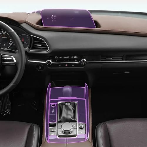 GLZHJ Passend für Mazda CX-30 2020-2023 Autoinnenausstattungsfolie transparente TPU-Konsole Anti-Kratz-Resist-Display-Folie