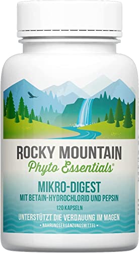 Rocky Mountain Phyto Essenctials | Mikro-Digest Betain-Hydrochlorsäure und Pepsin | 120 Kapseln