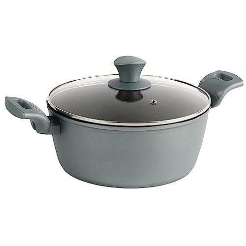 Progress BW09802GWK Shimmer Collection Stockpot With Lid, 7 X Tougher Non-Stick Coating, Metal Utensil & Dishwasher Safe, Suitable For Induction Hobs, Forged Aluminium, Soft-Touch Handles, 24 cm