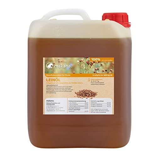 Makana Leinöl für Tiere, kaltgepresst, 100% rein, 5000 ml Kanister (1 x 5 l)