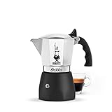 Bialetti New Brikka, Moka-Kanne, die einzige Herdkaffeemaschine, die in der Lage ist, einen Cremereichen Espresso Zuzubereiten, 4 Tassen (170 ml), Aluminium und Schwarz, Metall