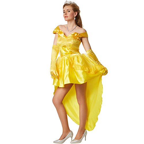 dressforfun 900383 Sexy Prinzessin Belle, Kleid mit eingenähter Unterrock aus Tüll, inkl. langen Satinhandschuhen (L | Nr. 301870)