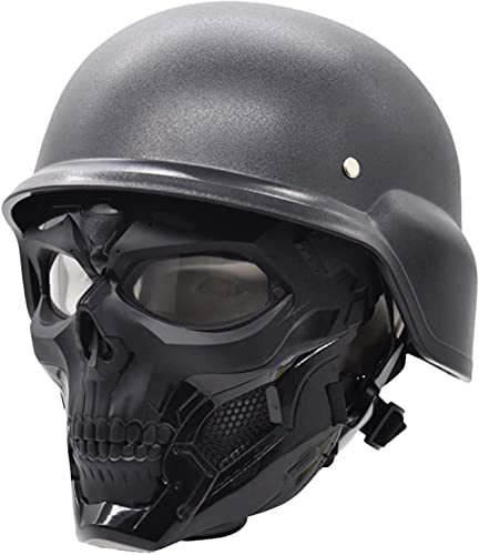 Airsoft Taktische Schutzmaske M88 Helm Verstellbarer Schädel Vollgesichtsmaske mit aktualisierter Version taktisches Helmset geeignet für Outdoor-Aktivitäten