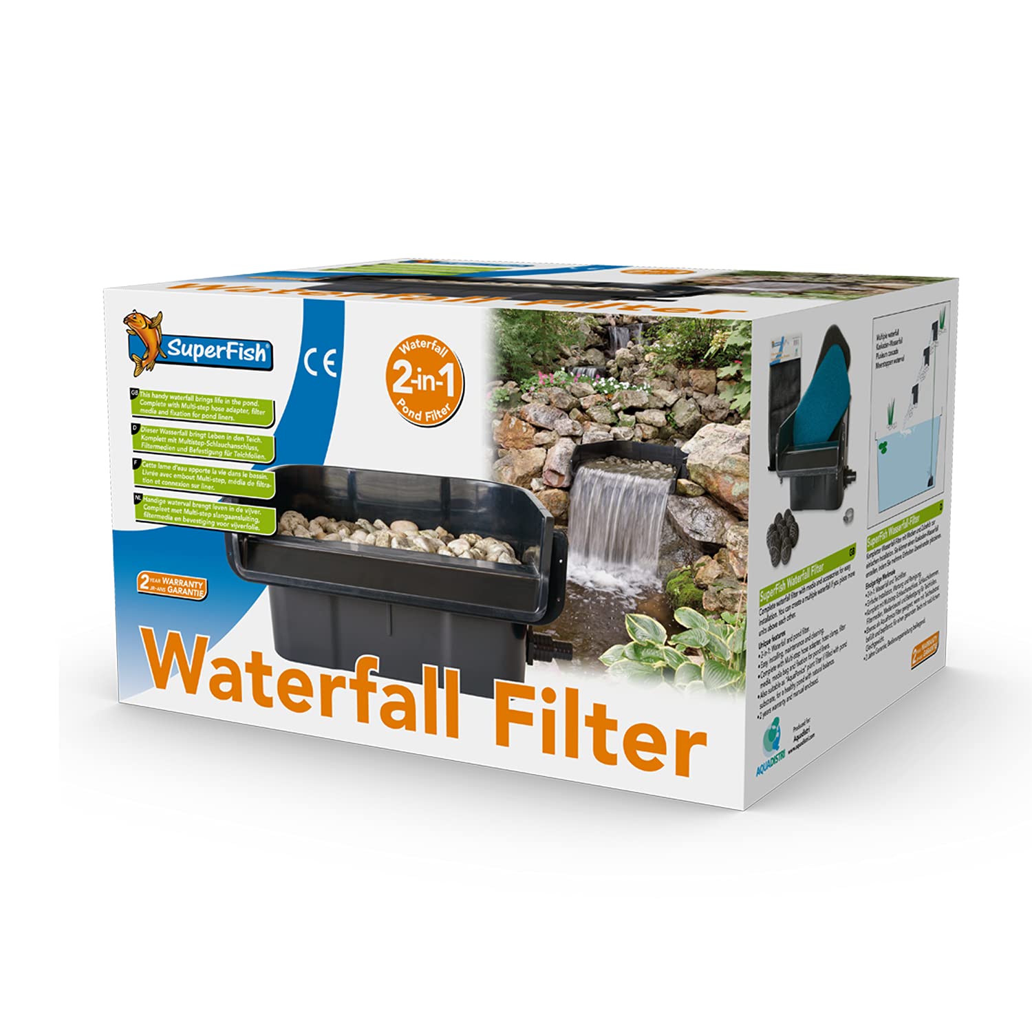 Superfish 671120/1534 Wasserfall-Filter, 2in1-Teichfilter für den Gartenteich