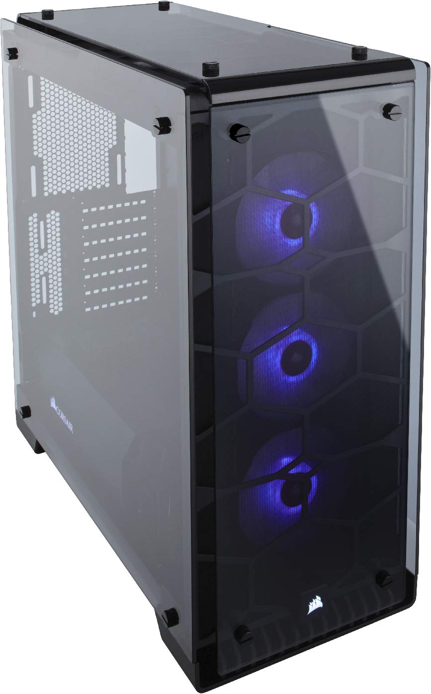 Corsair Crystal 570X RGB PC-Gehäuse (Kompakt Mid-Tower ATX, mit gehärtetem Glas und RGB-Lüftern), RGB LED, Schwarz