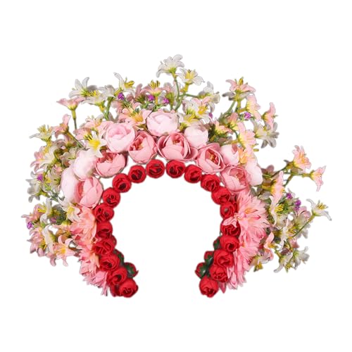 Elegantes Blumen-Stirnband, bunte Blumen, Kopfbedeckung, zartes Blumenhaar-Accessoire, Kopfschmuck für Fotoshootings, einzigartiger Kopfschmuck