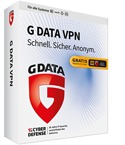 G DATA VPN |10 Geräte - 1 Jahr | inkl. Webcam-Cover | Windows,Mac, Android, iOS | Made in Germany | anonym surfen