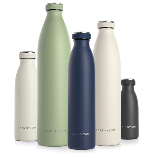 LARS NYSØM Trinkflasche Edelstahl 750ml | BPA-freie Isolierflasche 0.75 Liter | Auslaufsichere Wasserflasche für Sport, Fahrrad, Hund, Baby, Kinder