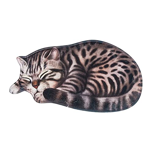 3D Katze Haustürmatte Indoor Outdoor Willkommen Matte Waschbar Entzückende Schlafende Katze Fußmatte für Eingang A 50