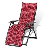 DASJD Auflagen für Gartenliegen, Tragbare rutschfest Liegenauflagen, Deckchair Auflage für Terrasse, Reisen, Relax Liegestuhl (Ohne Stuhl),Rot,170x48x8cm