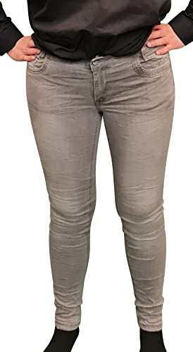 Buena Vista Damen Jeans Kim-Zip Stretch Denim (L, grau)