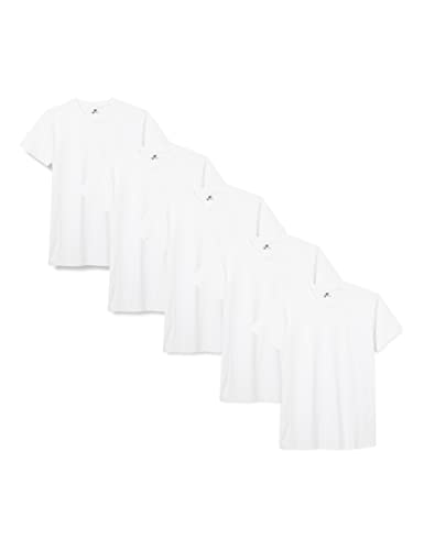 Lower East Herren T-Shirt mit Rundhalsausschnitt, 5er Pack, Weiß(Weiß), Small
