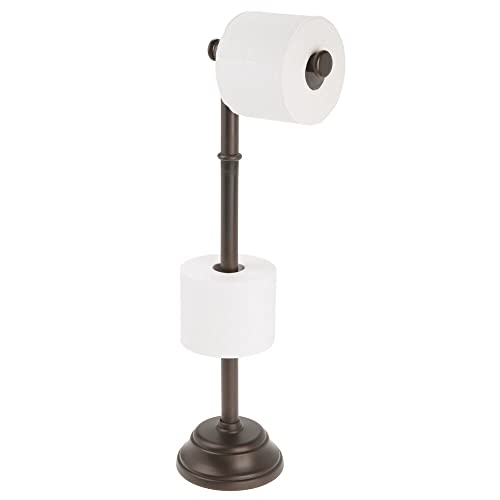 mDesign Toilettenpapierhalter für drei WC-Rollen – zeitloser Papierrollenhalter für Bad und WC – Klopapierhalter auch für größere Rollen – bronzefarben