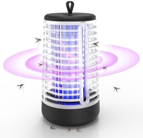 Insekten-Mückenfalle, Elektrische Mückenfalle Mückenlampe für Schlafzimmer Camping Garten Innen und Aussen, Elektrischer Insektenvernichter mit Lichtsensor 20W 2000V