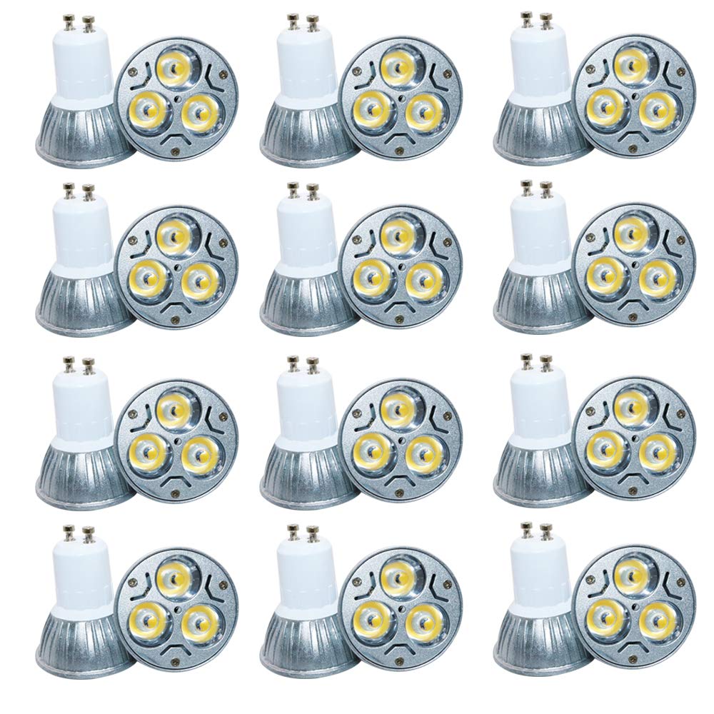 LED Strahler,Neue Produkte GU10，3 w LED Lampe ersetzt 25W Halogenlampe, GU10, AC 220V, warmweiß (3000 Kelvin), 240 Lumen, 12 Stück