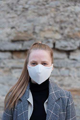 Hilding Sweden Gesichtsmaske Mund-Nasen-Maske Model9 Waschbar Weiß Schnurbindung 10er Set