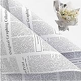10 Blatt Vintage English Newspaper Flower Wrapping Paper,Western Classic Vintage Waterproof Flower Wrapping Paper,Florist Bouquet GiftWrapping Supplies,22 * 19.6 Inch Classic Newsprint Wrapping Paper