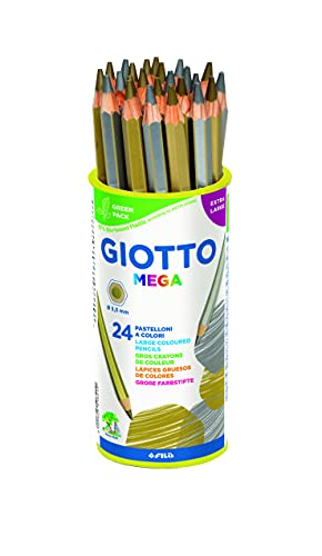 Giotto 5180 00 - Mega Runddose 24 Dickkernfarbstifte (14 x Gold und 10 x Silber)