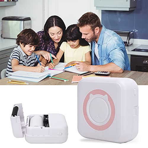 Thermo-Minidrucker, Mini tragbarer Mini-Taschendrucker Bluetooth-Taschendrucker Taschendrucker für Fotoetiketten-Memo(pink)