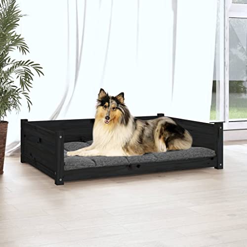 TALCUS Möbelset Hundebett schwarz 95,5x65,5x28 cm Kiefer massiv