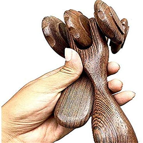 JIAHAO Holzmassagegerät mit drei Rollen, Handmassage, Massagegerät aus Holz