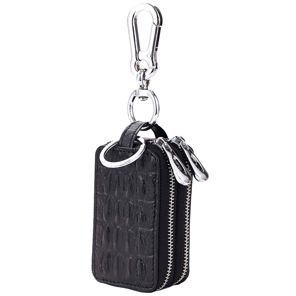 Rolin Roly Schlüsseletui Leder Auto Autoschlüssel Tasche Key Bag 9 x 5 x 3,5 cm (Black)