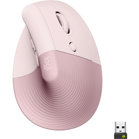 Logitech Lift Vertical Ergonomic Mouse - Vertikale Maus - ergonomisch - optisch - 6 Tasten - kabellos - Bluetooth, 2,4 GHz - Logitech Logi Bolt USB-Receiver - rosé (910-006478)