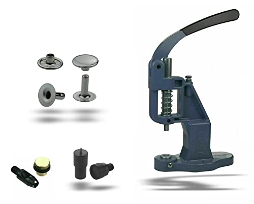 Ista Tools Nietenpresse Set Hohlnieten + Lochpfeife + Hohlnieten Werkzeug + 100 STK. rostfreie Hohlnieten Einzelkopf (13 x 11 mm, Silber)