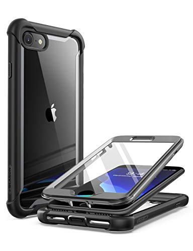 i-Blason iPhone 8 Hülle [Ares] iPhone 7 Hülle 360 Grad Handyhülle Bumper Case Transparent Schutzhülle Cover mit integriertem Displayschutz für iPhone 8 / iPhone 7(4.7 Zoll) (Schwarz)
