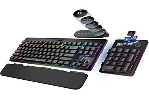MOUNTAIN Everest Max RGB Gaming Keyboard mit modularem Numpad, Media Dock und Cherry MX Brown Switches - US ANSI - Midnight Black
