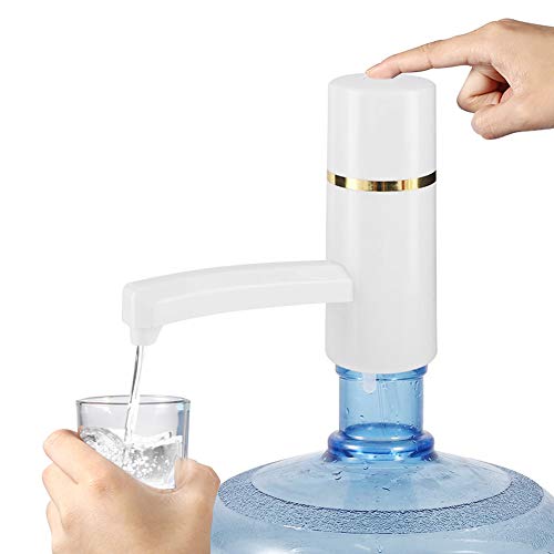 Haofy USB Wireless wiederaufladbare elektrische Flasche Trinkwasser Pumpe Dispenser Filter(White)