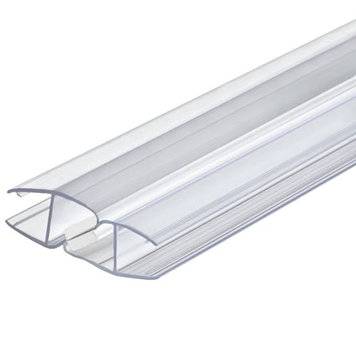 Gedotec Magnet-Dichtung Tür-Glastürdichtung Duschtür-Dichtung für Duschkabinen 180° | Länge 2000 mm | PVC Transparent | Duschdichtung für Glasdicke 8-10 mm | 1 Stück - Türdichtung mit Zuhaltung